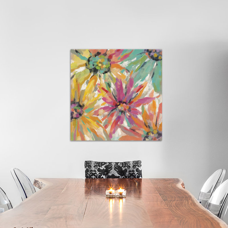 « abstract pétales ii », reproduction d’art sur toile tendue, H 37 po x l 37 po x P 1,5 po