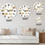 Golden Abstract Strokes - Horloge murale moderne-93601880