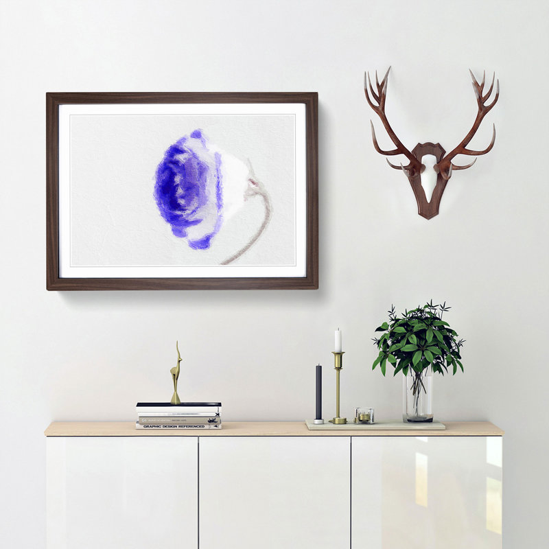 A Purple Tipped Rose - Framed Print, 45cm H x 63cm W x 2cm D, Walnut Framed