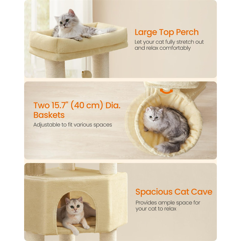Pacifica 160 cm H Cat Tree / Condo, Cream