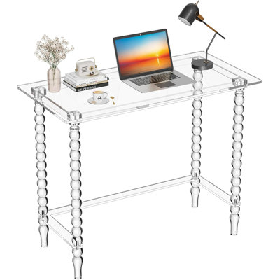 Acrylic Desk Computer Laptop Table, Writing Desk Console Entrance Table for Home Office Study Desk