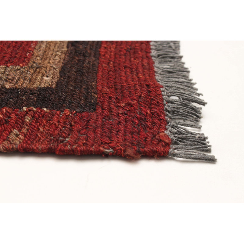 Tapisserie naturelle rouge kilim 5 pi 3 po x 6 pi 6 po