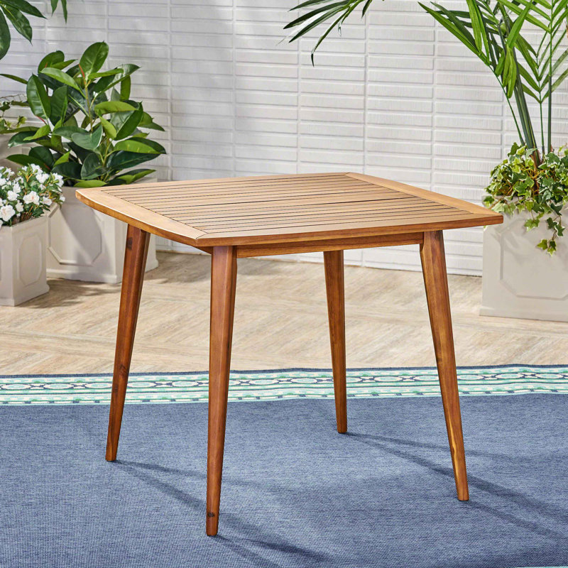 Table de salle à manger carrée d'intérieur en bois d'acacia