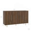 Buffet en bois moderne avec rangement, grand buffet cannelé avec tablettes réglables, crédence, console d'appoint