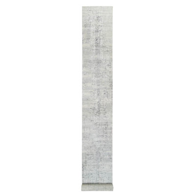 Tapis oriental gris en laine naturelle nouée à la main 2 po 6 po x 20 po 2 pi 6 po x 20 po GF8F6341FCE540C3BD7C26D33F09AB3B