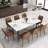 8 Seat Modern Stone Dining Table Set With Faux Leather Side Chairs, 9-piece Dining Set-111532650