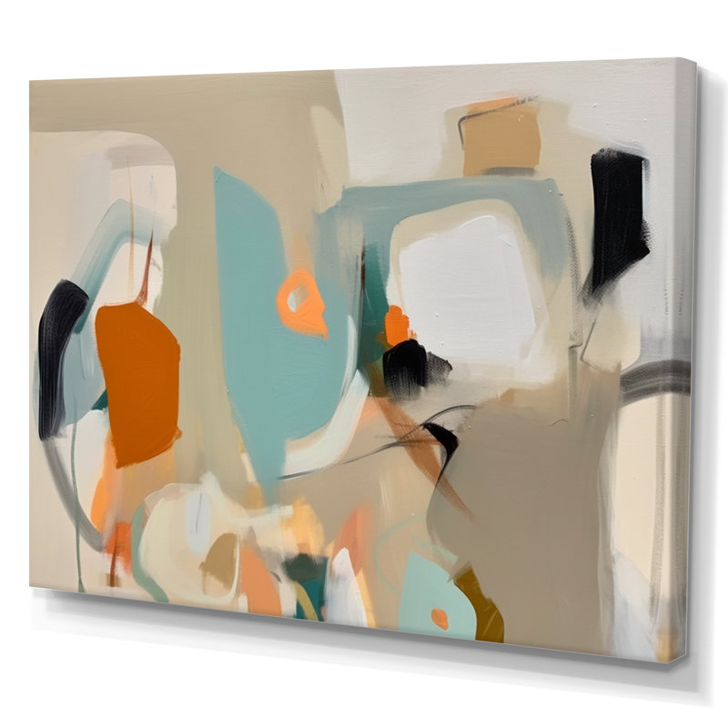 Projection of Innocence Vintage Expressionism - peinture abstraite sur toile, art mural, Toile tendue, H 16 po x l 32 po