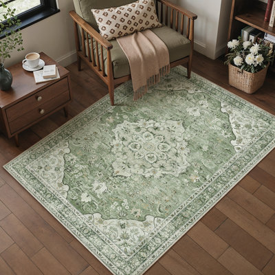 Tapis oriental lavable avec envers antidérapant Eleanor