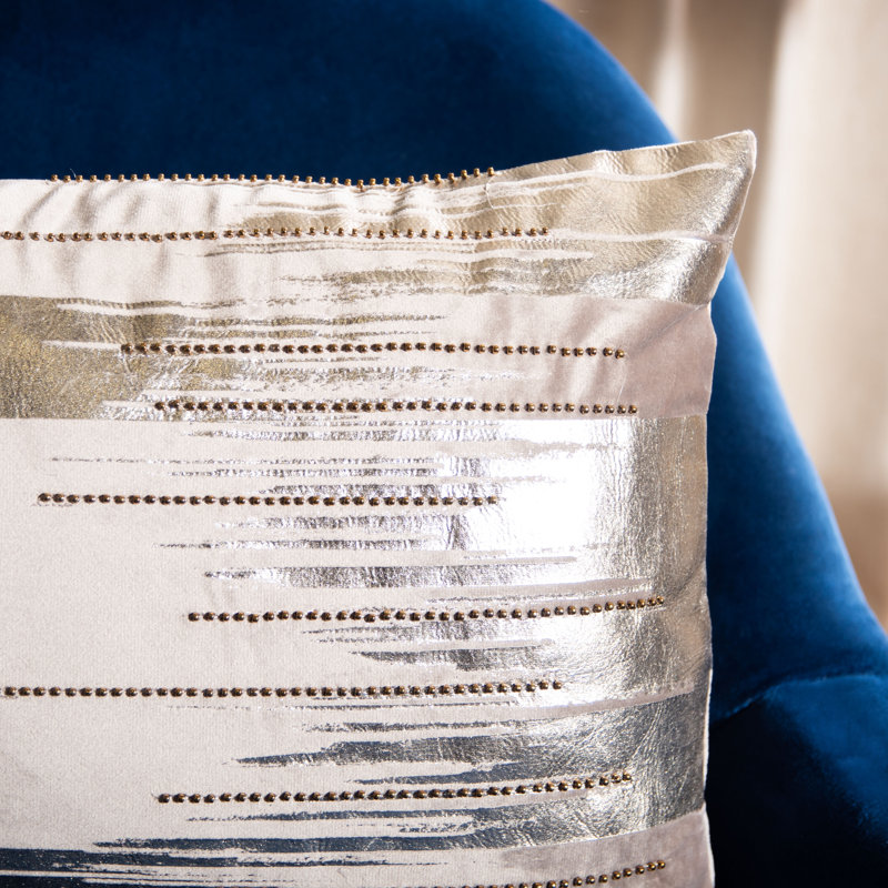  Abstract Throw Pillow, Taupe/Gold