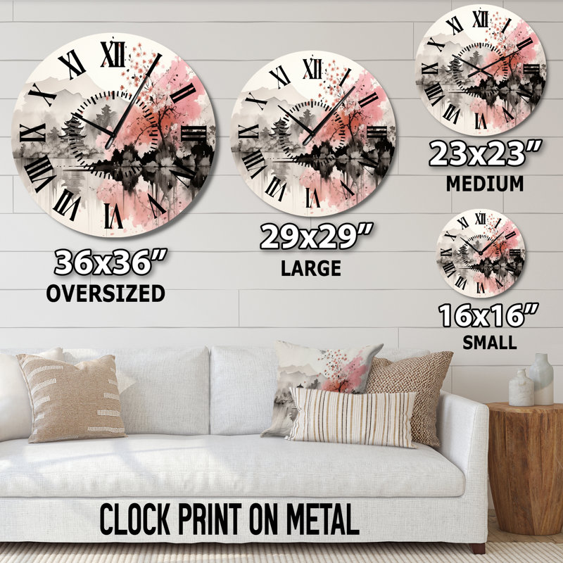 Horloge murale Asian Art Sumi Lake III, Grand