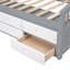 Lit plateforme simple avec 6 tiroirs, gris, blanc