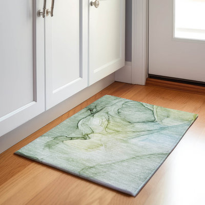 Premium Machine Washable Cerrito AMF502 Green Rug