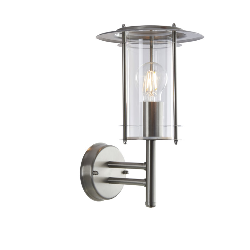 Runkle Polished Stainless Steel 33.5cm H Outdoor Wall Lantern, No