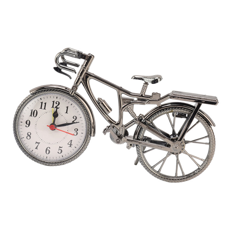 Horloge de vélo réaliste, ornement décoratif vintage, alarme de table compacte pour la maison, le dortoir ou le bureau.