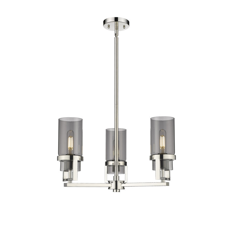 Luminaire suspendu 8 tiges Utopia, Blanc mat, Nickel poli