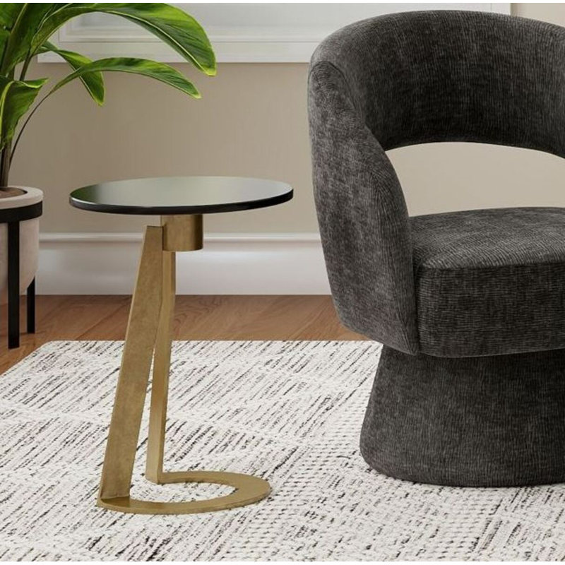 Table d'appoint en marbre Bohemia, Black