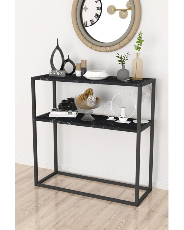 Aigar 90cm Console Table, Black/Black