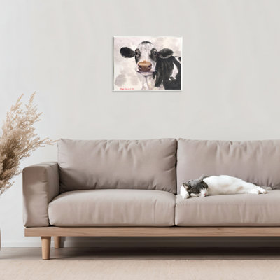 Vache mignonne avec plaque murale abstraite, design par George Dyachenko