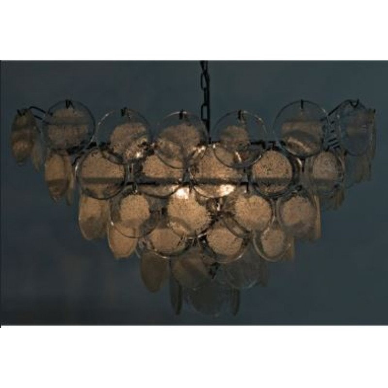 Baddeley 12 - Light Chandelier, Clear, Aged Silver, 22" Length x 22" Width x 12" Height