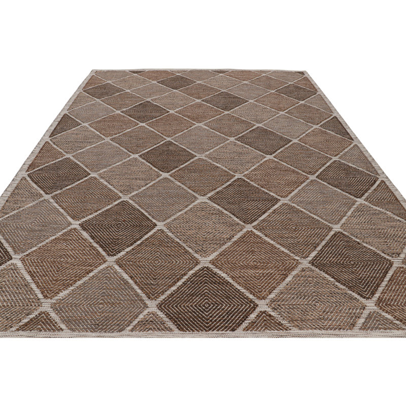 Scandinavian Wool Geometric Area Rug, Rectangle 10' x 14'