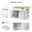 Grand îlot de cuisine 48 pouces avec 2 tabourets de bar, prise de courant, support de rangement interne pour porte-1049929256