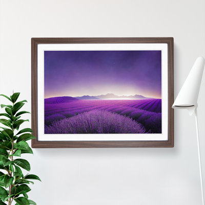Sparkling Lavender Flower Field - Framed Print