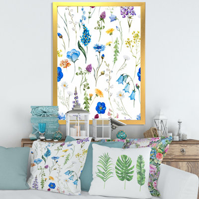 Fleurs bleues sauvages - Peinture sur toile