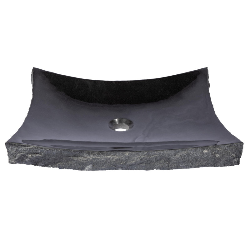 Grand lavabo vasque rectangulaire en granite Zen