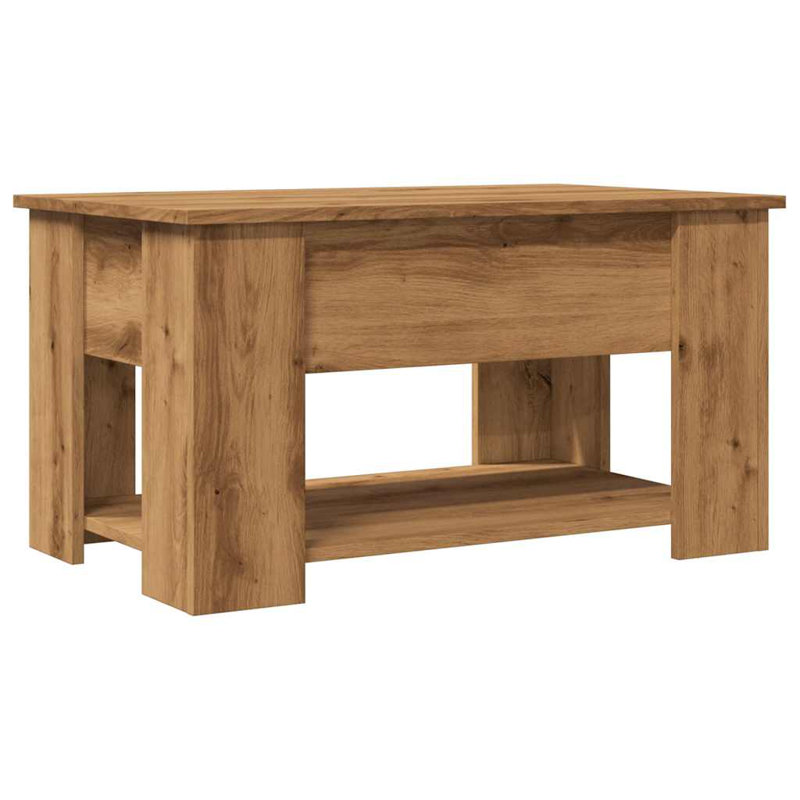 Husnija Lift Top Four Leg Coffee Table with Storage, Artisan Oak