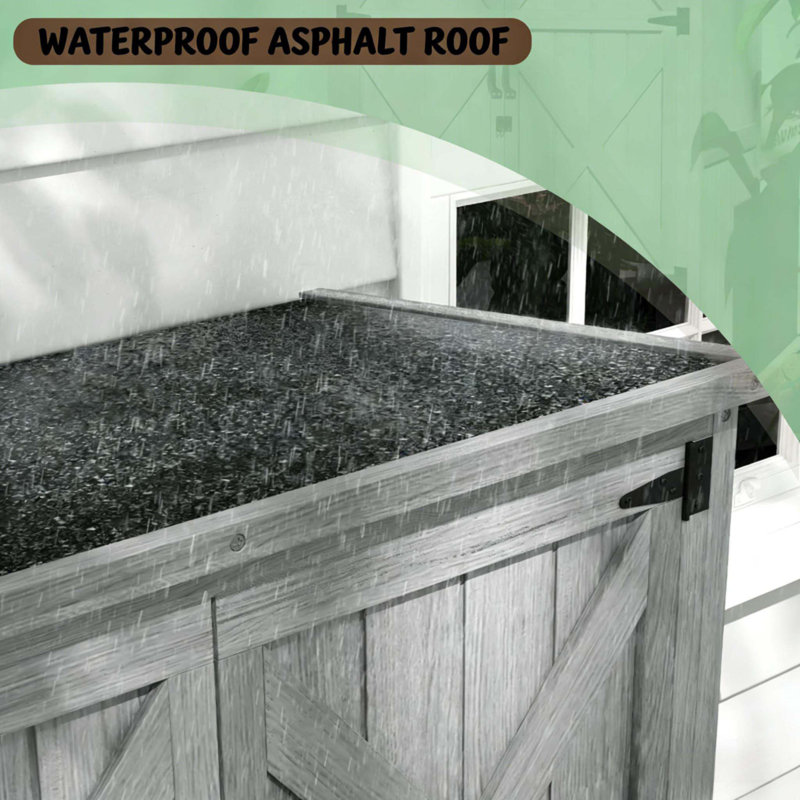 Wooden Floor Storage Cabinet, Black/Gray