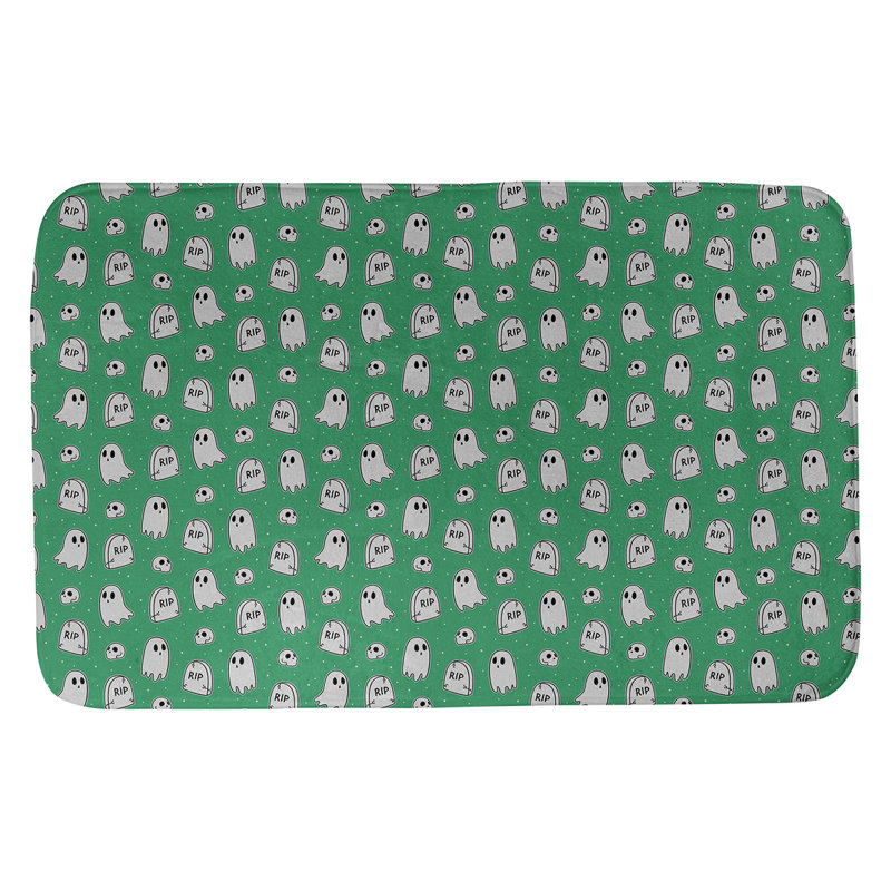 Tapis pour salle de bain ghost Avicia, l 21 po x L 34 po, Vert