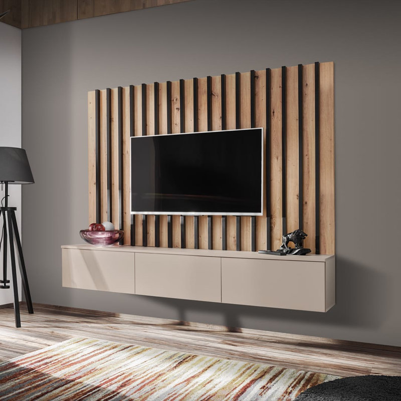 Caler Unfinished Entertainment Center for TVs up to 75", Cashmere