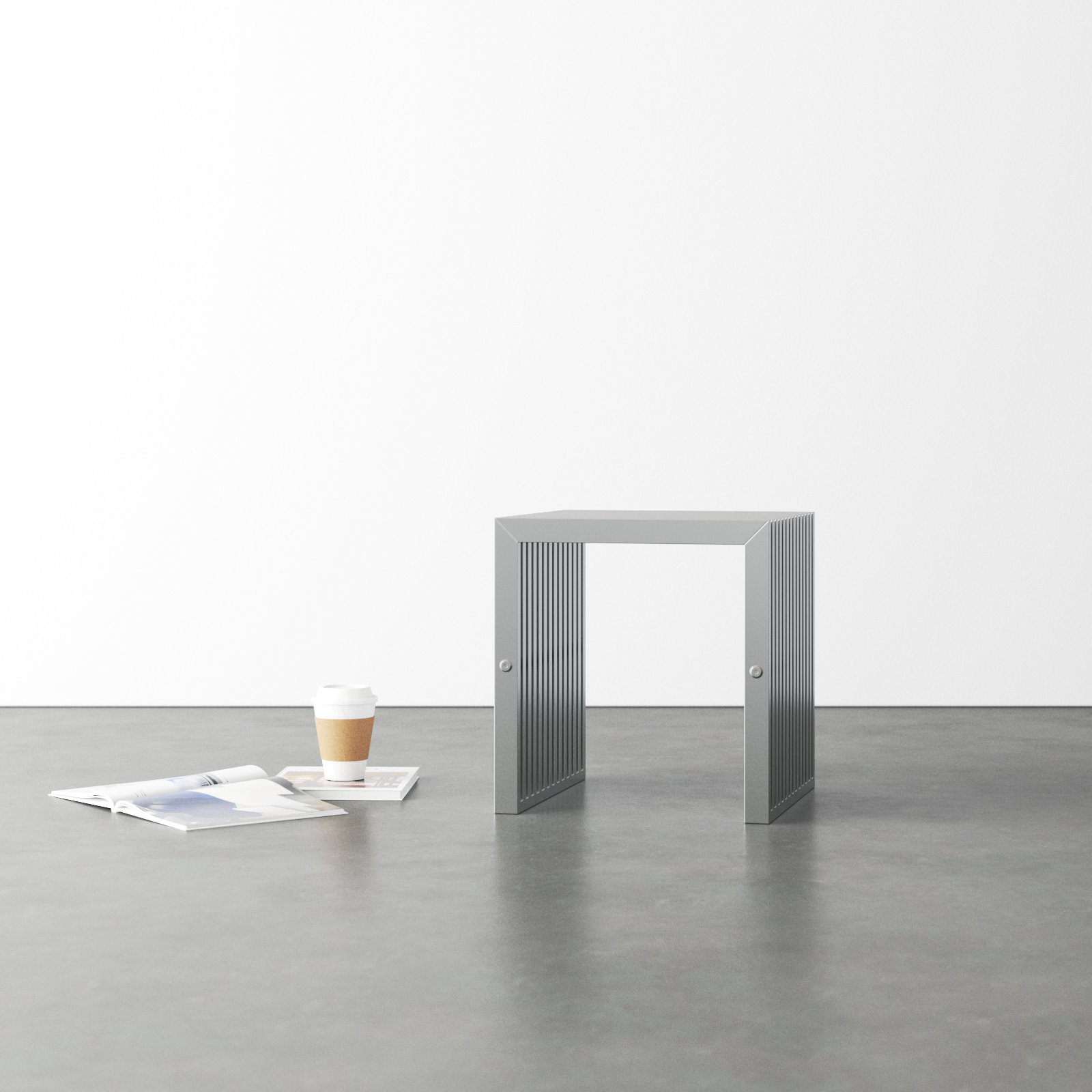 Jules Accent Stool, Silver