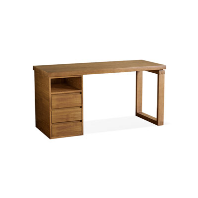 Bureaux rectangulaires en bois massif noyer clair