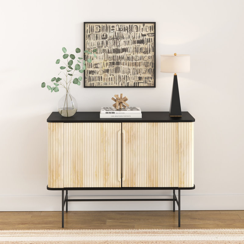 Table de buffet en bois massif de 43,5 po de largeur Amelia, Naturel