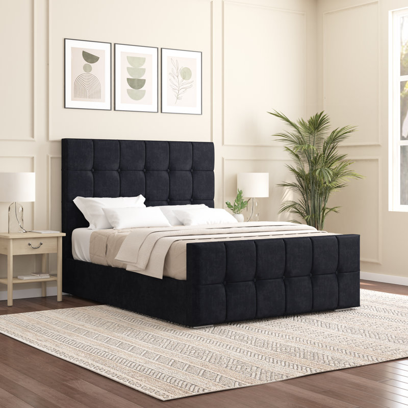 Oakpark Upholstered Bed Frame, Single (3'), Black