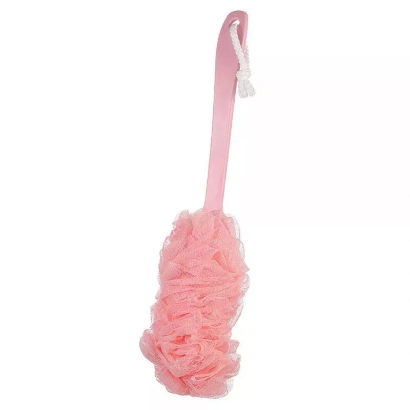 Bath Luffa éponge brosse de douche à long manche et accessoires de bain, Rose