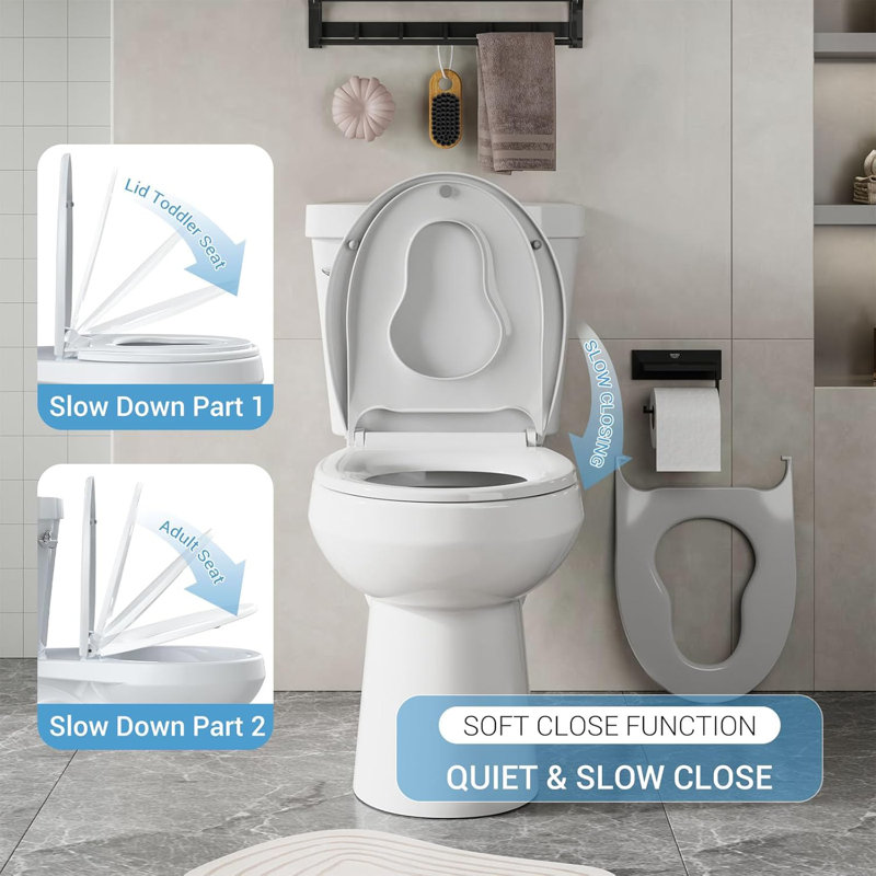 Toilet Seat,Round Toilet Seat With Toddler Seat Built In,Potty Training Toilet Seat Round Fits Both Adult And Child