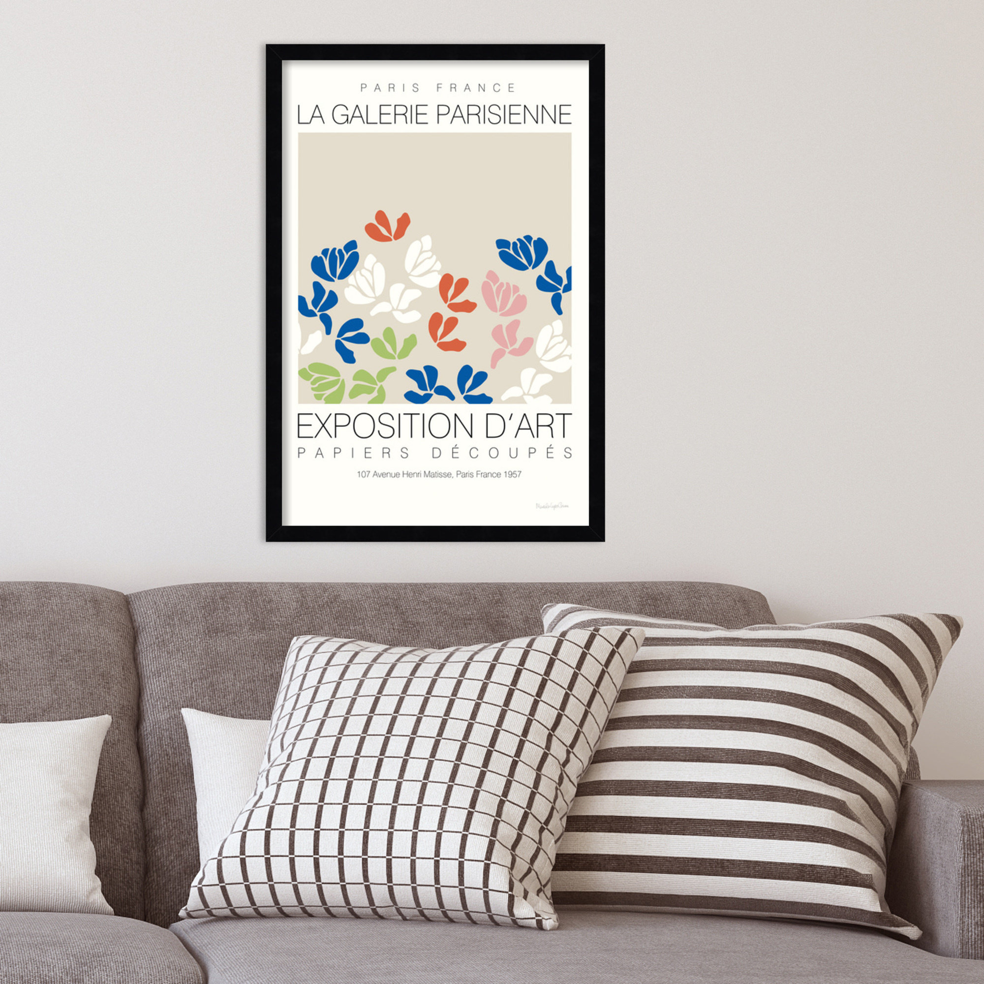 Fleurs De Matisse by Mercedes Lopez Charro, Black, 28" W x 41" H