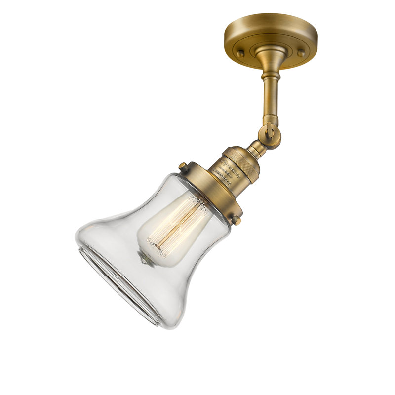Edda Dimmable Bath Sconce, Clear, 6 Watt Vinage LED Bulb, Brushed Brass