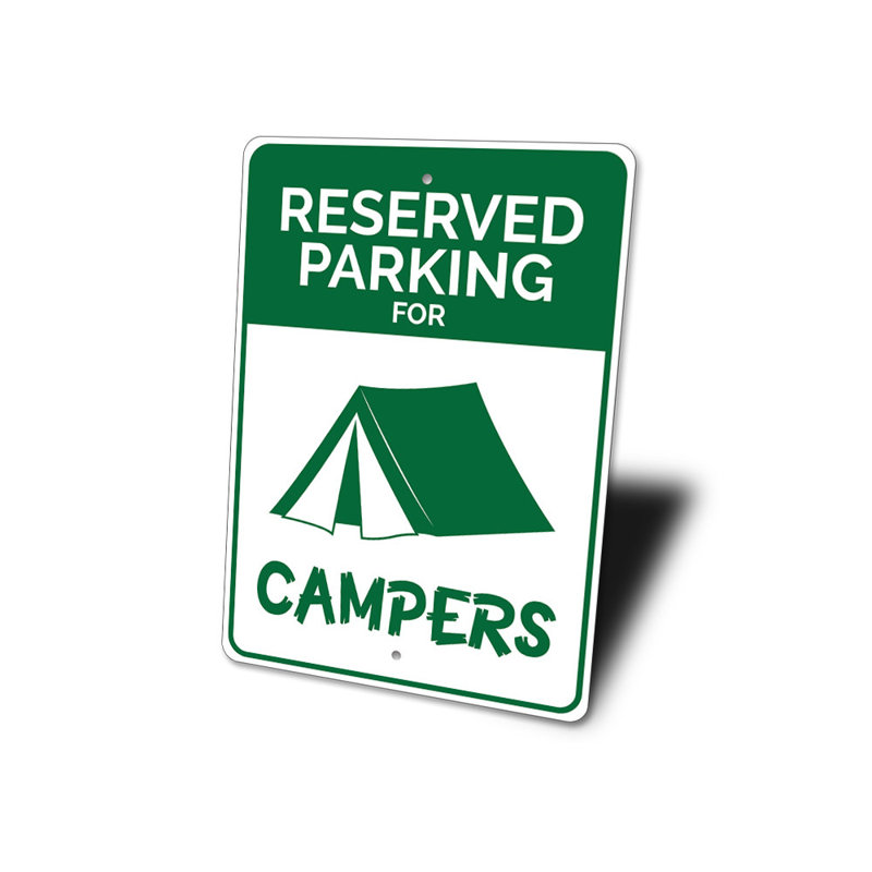Enseigne de camping en aluminium réservée, H 10 po x l 14 po x P 0,04 po