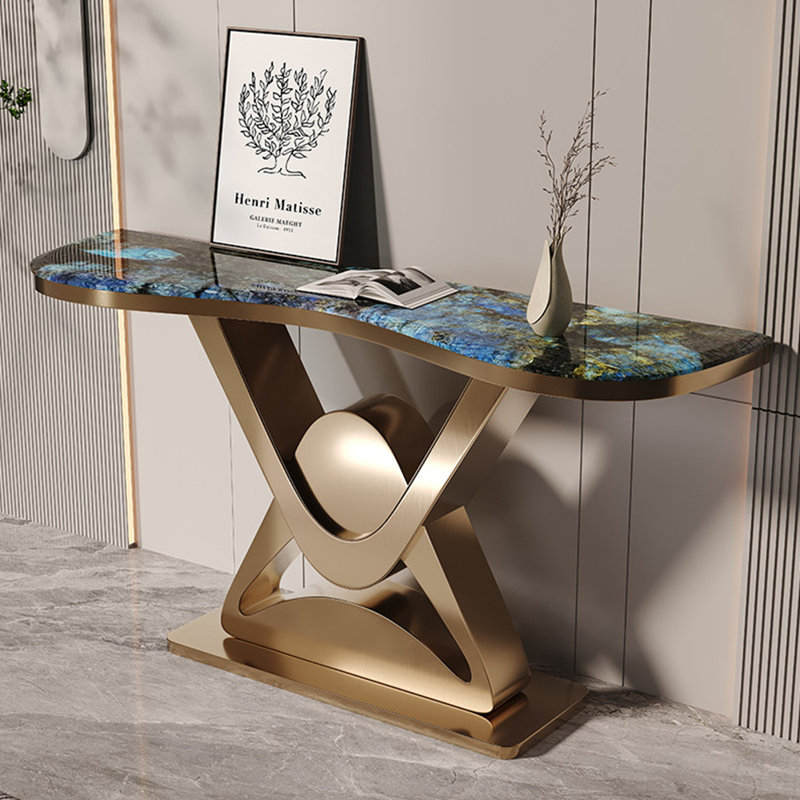 Console nordique légère et luxueuse, H 33,5 po x l 63 po x P 13,8 po, Doré
