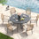 Ensemble repas d'extérieur avec chaises rembourrées Waverly