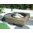 Wood-Fueled Outdoor Fire Pit With Wood Grain Design