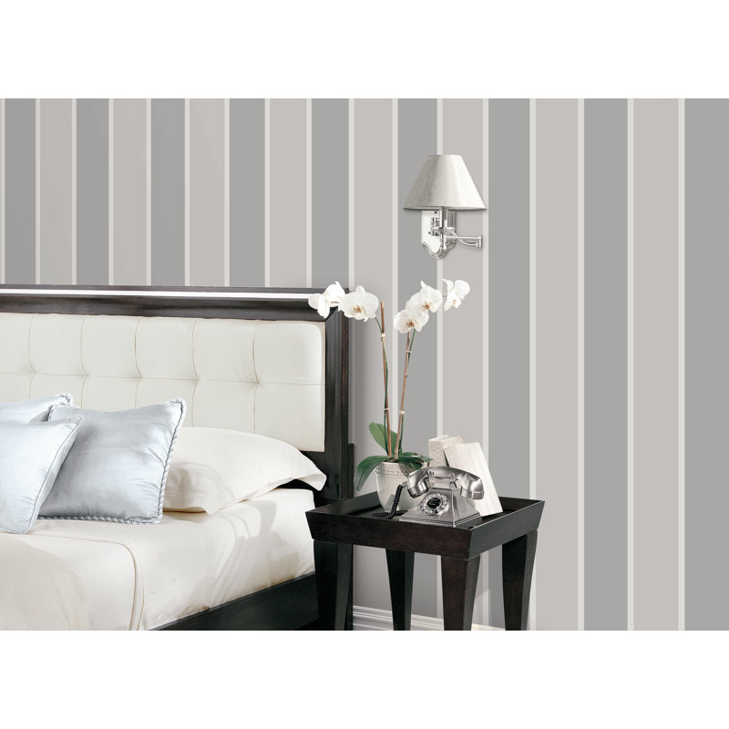 Donner 10m x 53cm Matte Wallpaper Roll, Dark Grey/Light Grey/Silver