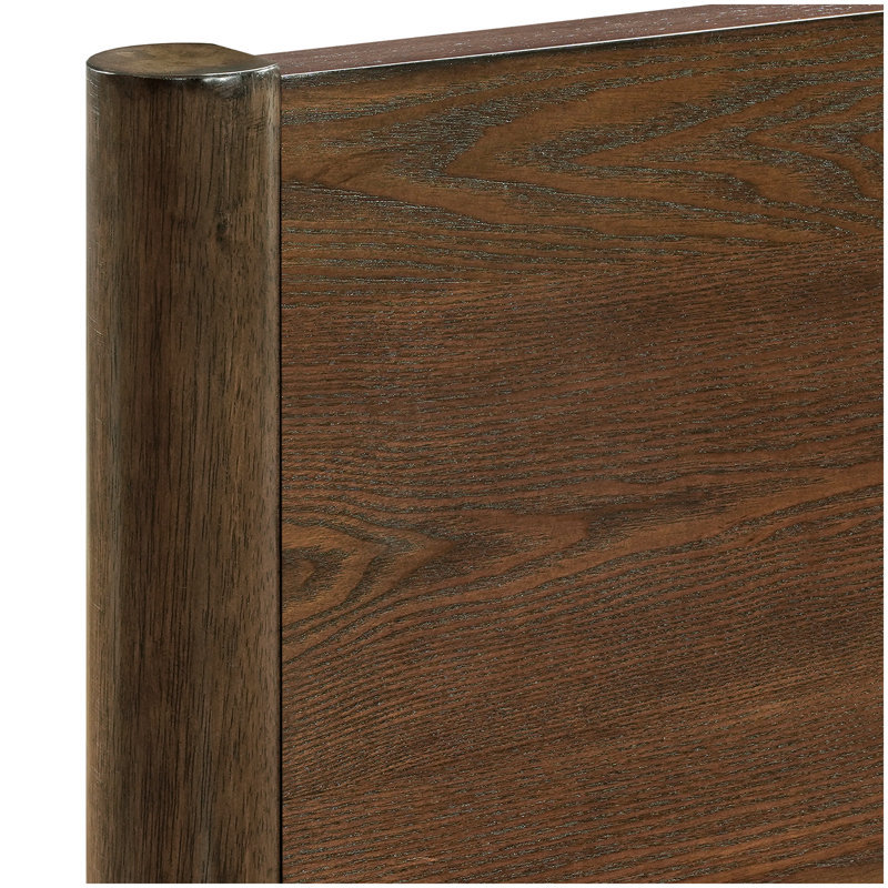 Besan Solid Wood Headboard Bed Frame, Walnut, King 