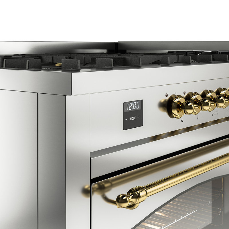 ILVE Nostalgie II Series 60 inch Dual Fuel Range with 9 Sealed Burners, Griddle (Glass Door), Liquid Propane
