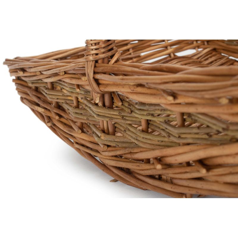Unpeeled Garden Wicker Basket, 28cm H x 51cm W x 34cm
