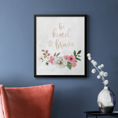 Be Kind and Brave Premium Framed Canvas - Ready to Hang