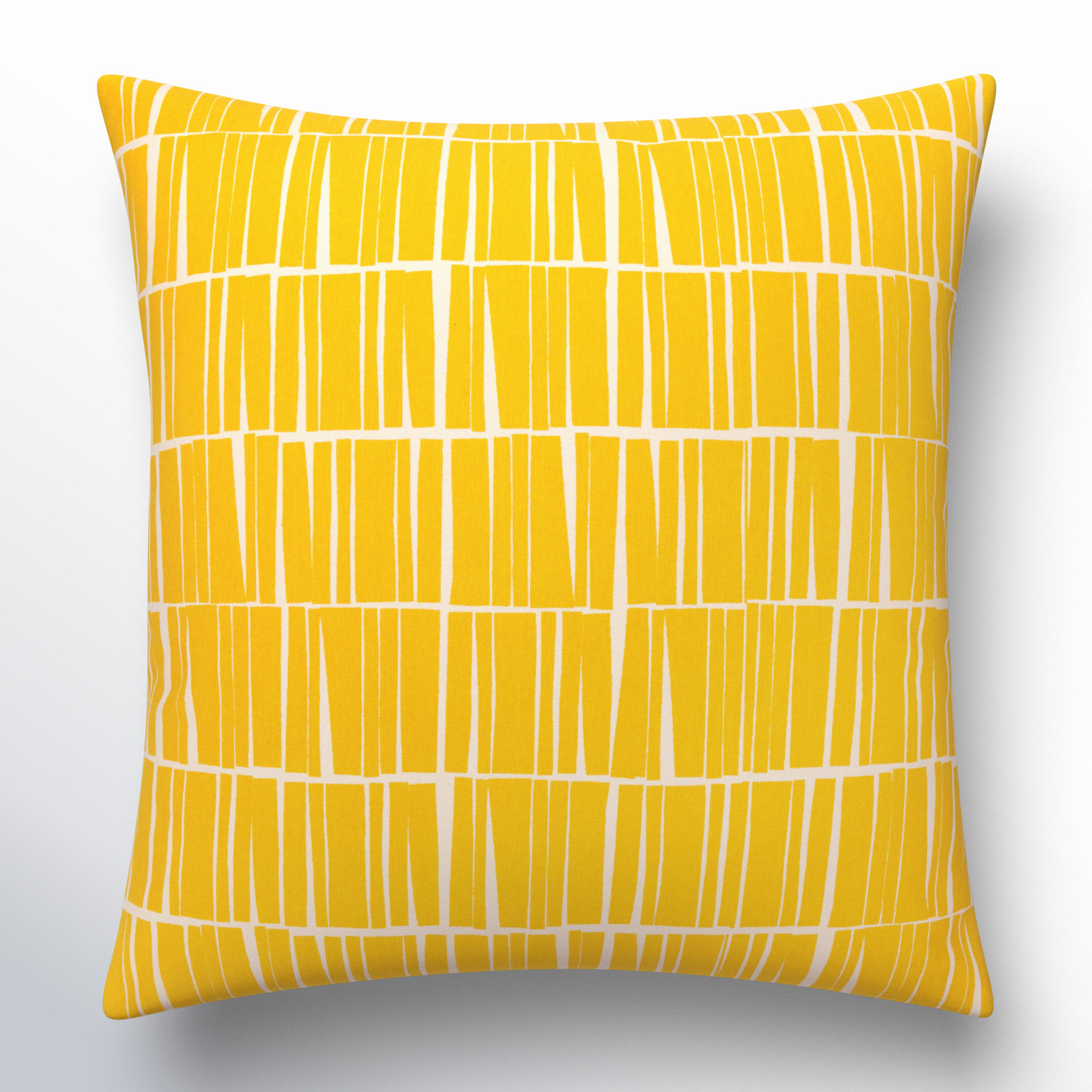 Barrone Cotton Throw Pillow, 20" x 20", Mustard/Beige